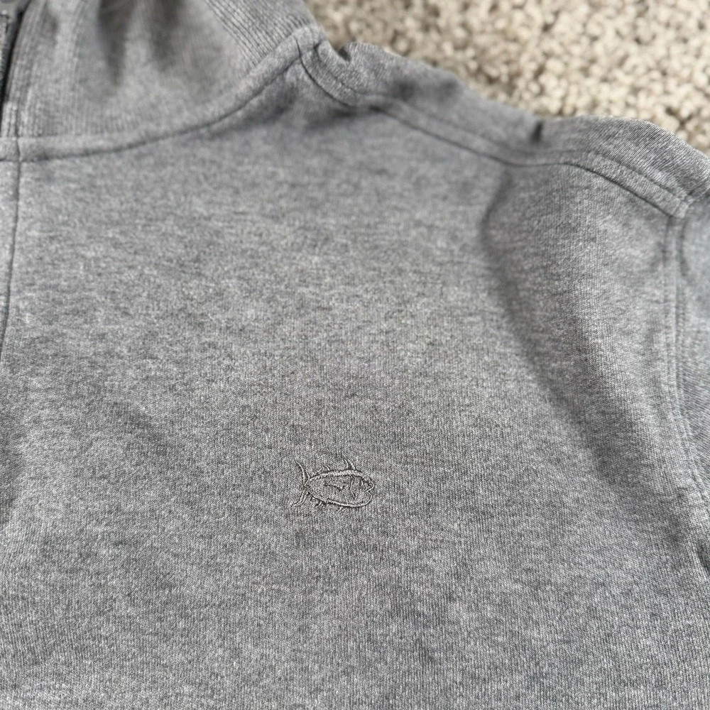 Southern Tide The Skipjack Sweater Mens Large Gray 1/4 Zip Classic Casual Preppy